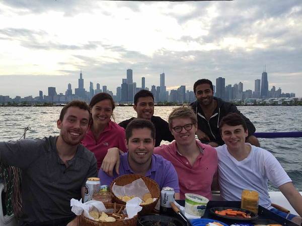 Dylan Nugent with friends in Chicago