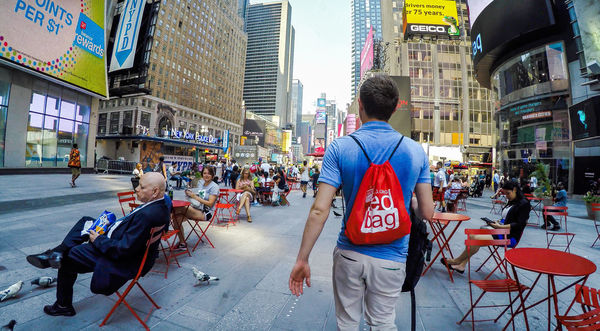 Michael McRoskey in New York spreading The Red Bag