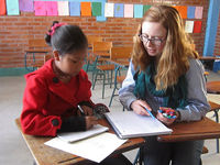 Zoe Teaching in Bolivia